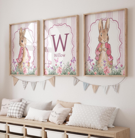 3x Peter Rabbit Floral Prints