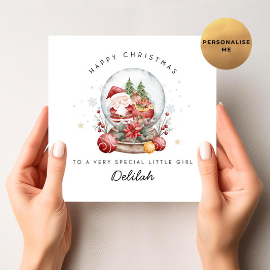 Santa Snow Globe Christmas Card
