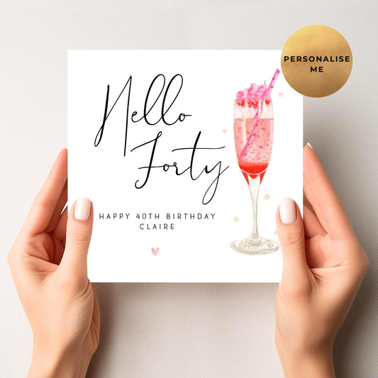 Cocktail 40th Birthday Card