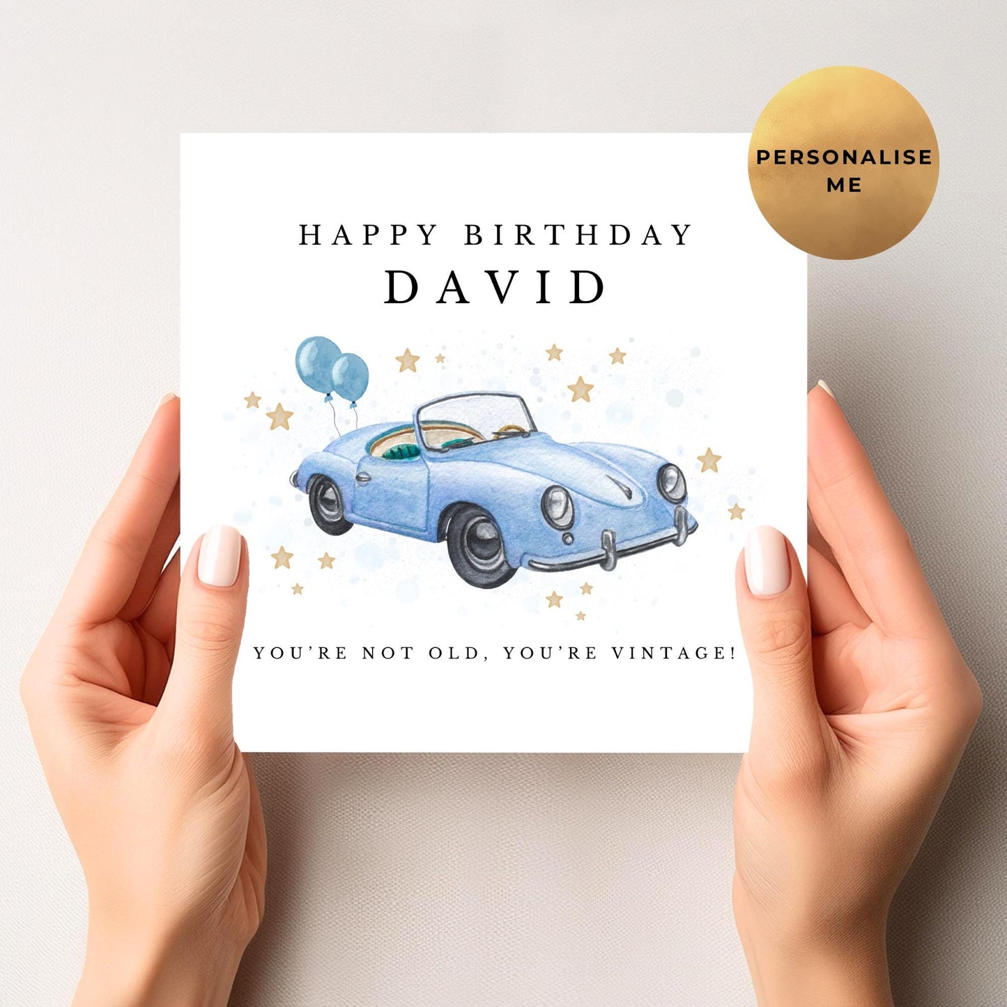 Vintage Car Birthday Card