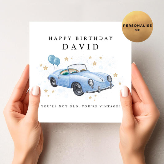 Vintage Car Birthday Card