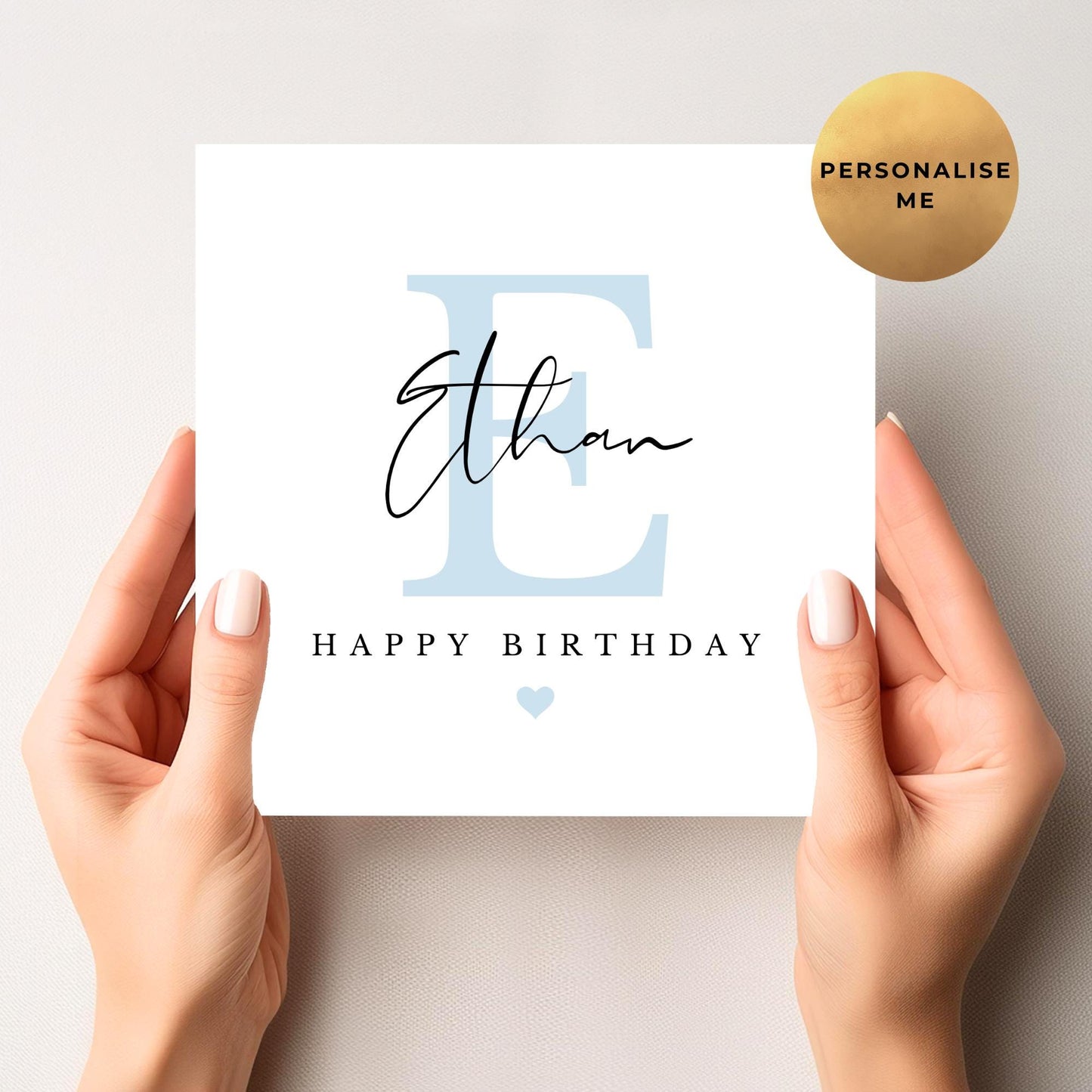 Simple Initial Birthday Card