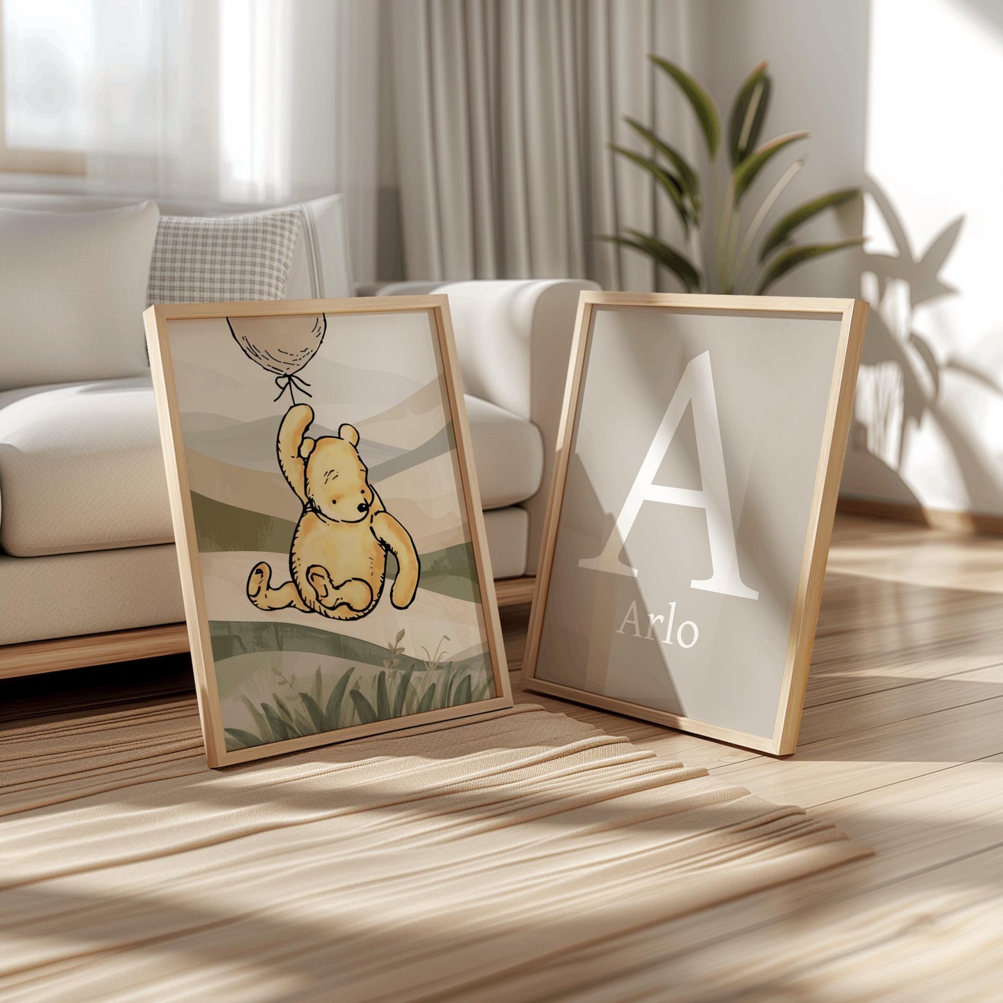 2x Winnie The Pooh Nursery Prints