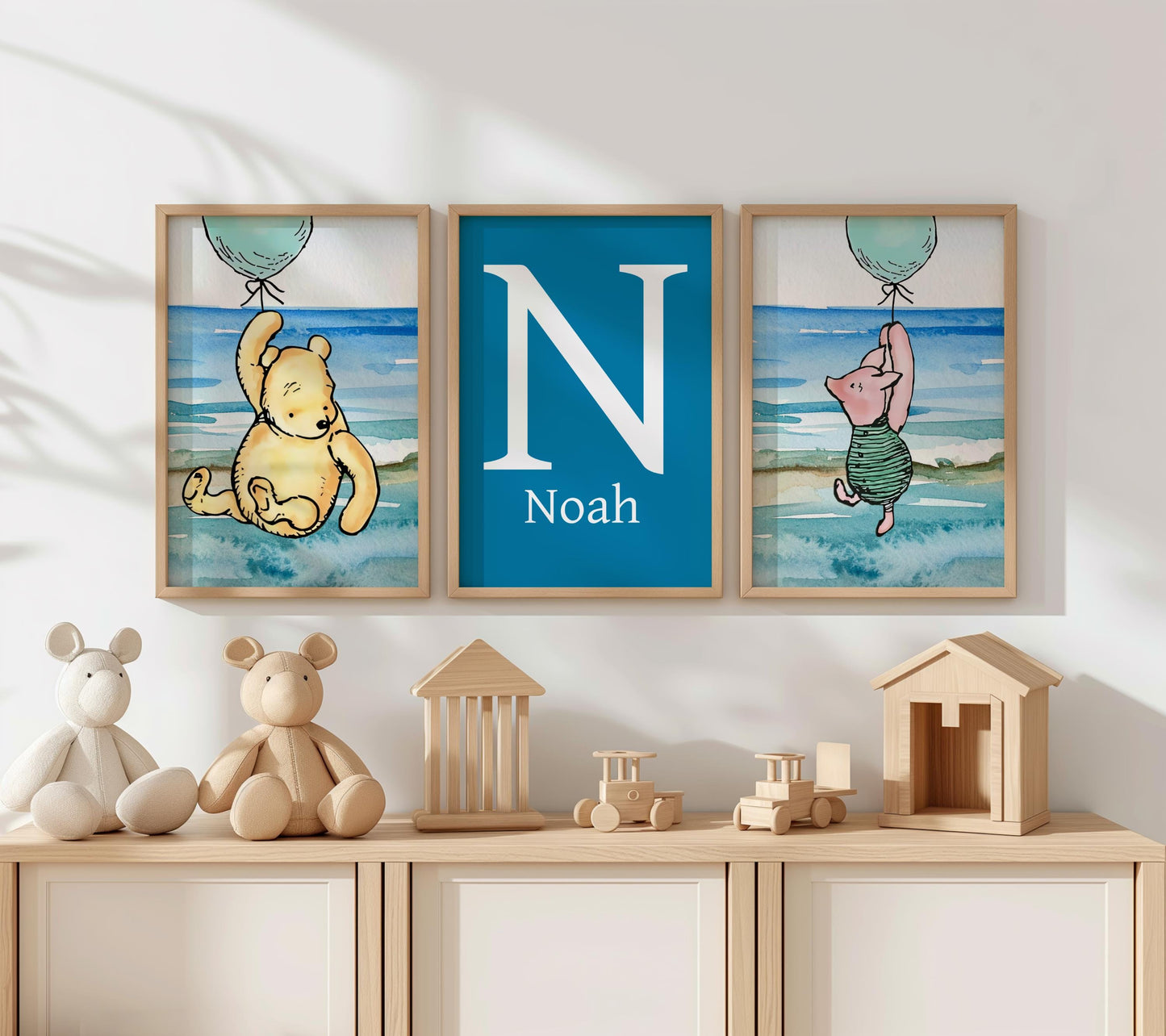 3x Winnie The Pooh Nursery Prints