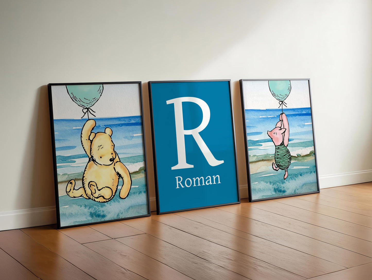 3x Winnie The Pooh Nursery Prints
