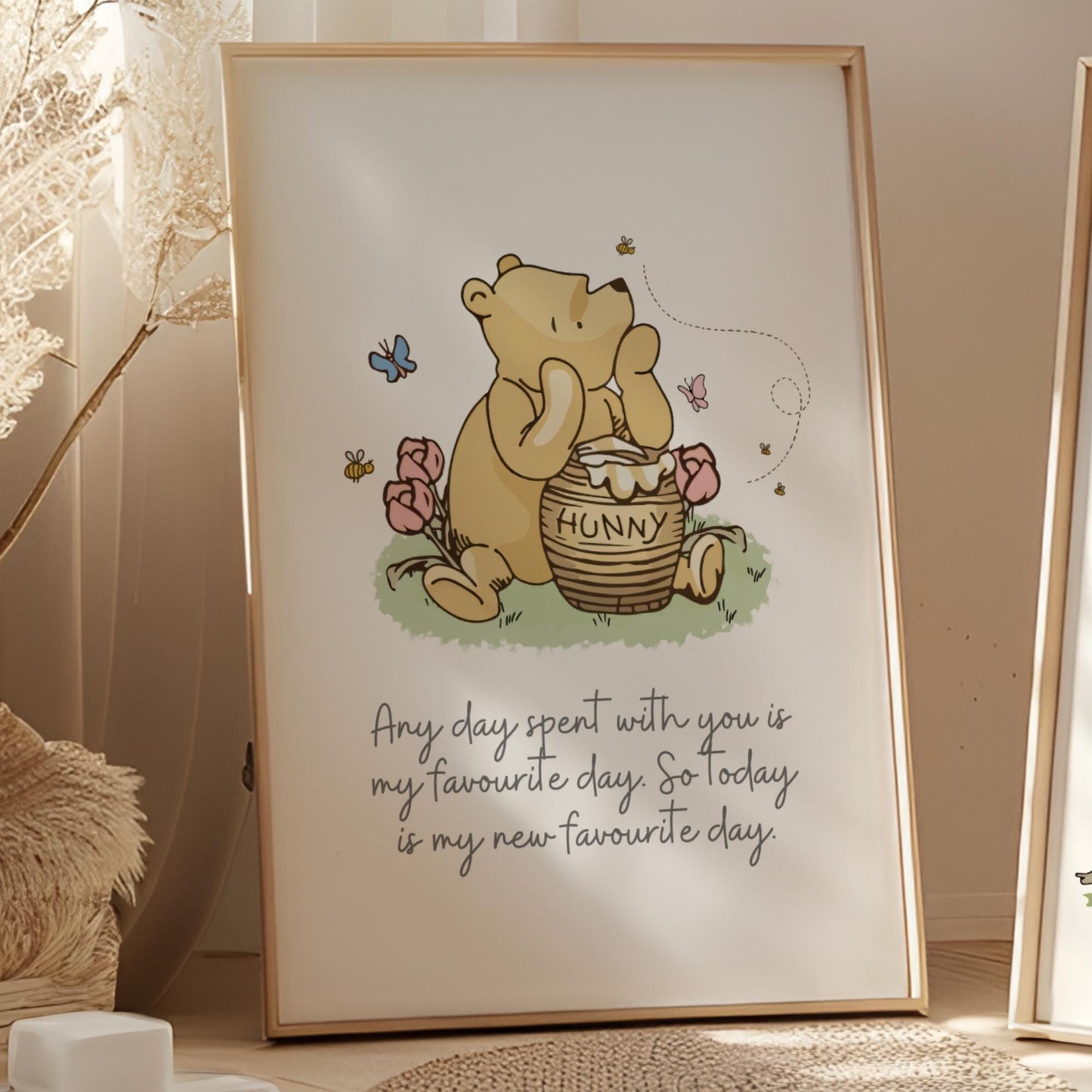 2x Winnie The Pooh Nursery Prints