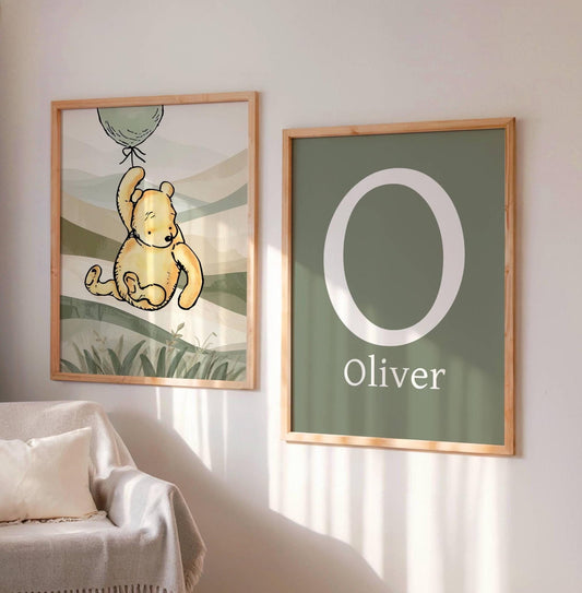 2x Winnie The Pooh Nursery Prints