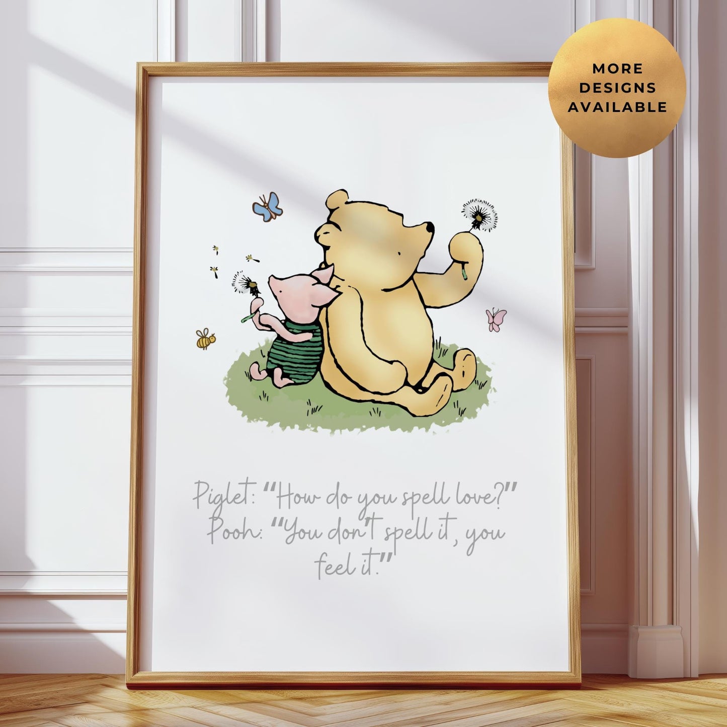 Winnie The Pooh "Do You Feel Love" Nursery Print