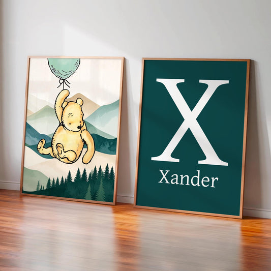 2x Winnie The Pooh Nursery Prints