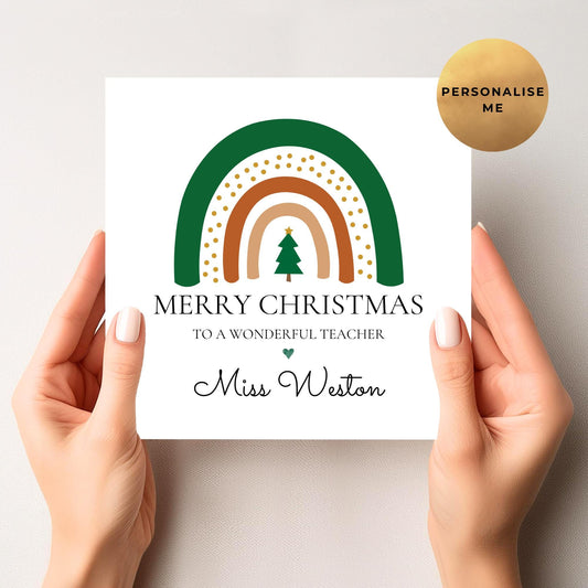 Personalised Christmas Card For Teacher