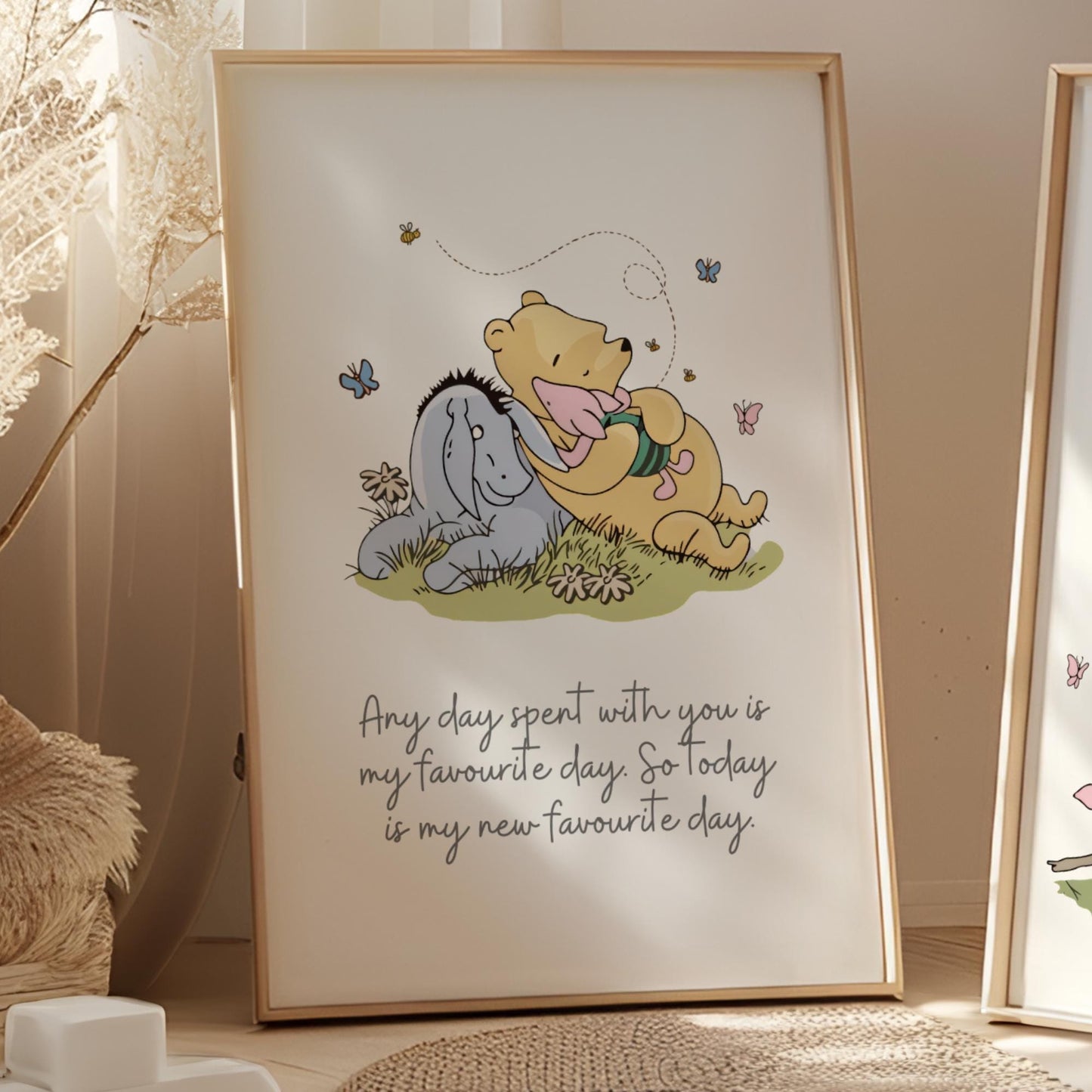 2x Winnie The Pooh Nursery Prints