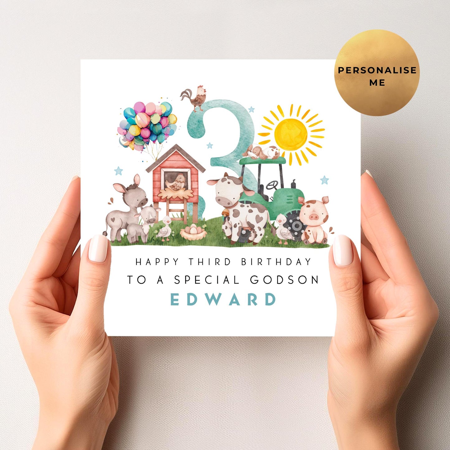 Farm Yard Birthday Card For Little Boy