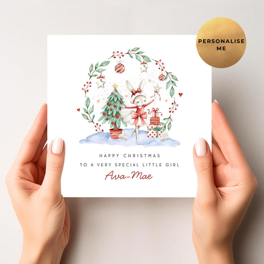 Bunny Ballerina Christmas Card